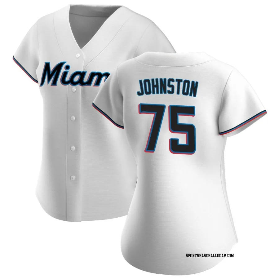 Troy Johnston Women's Miami Marlins White Authentic Home Jersey