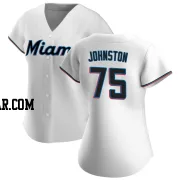 Troy Johnston Women's Miami Marlins White Replica Home Jersey