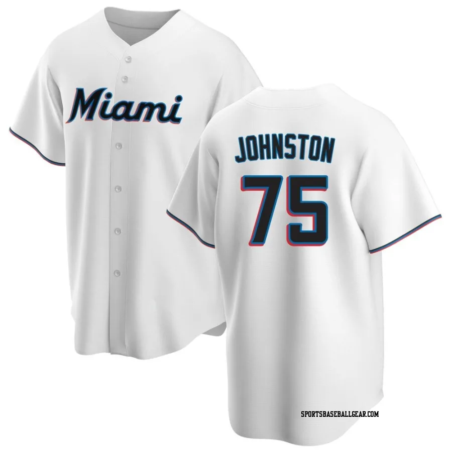 Troy Johnston Youth Miami Marlins White Replica Home Jersey