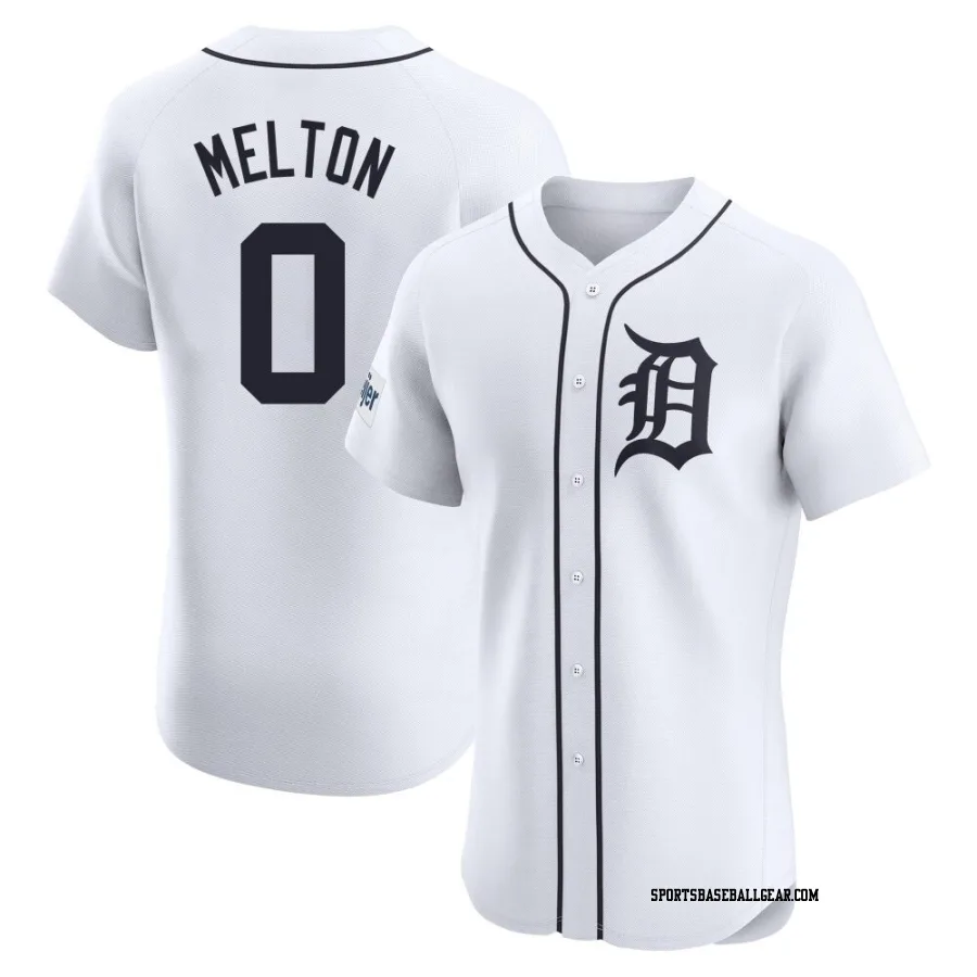 Troy Melton Men's Detroit Tigers White Elite Home Patch Jersey