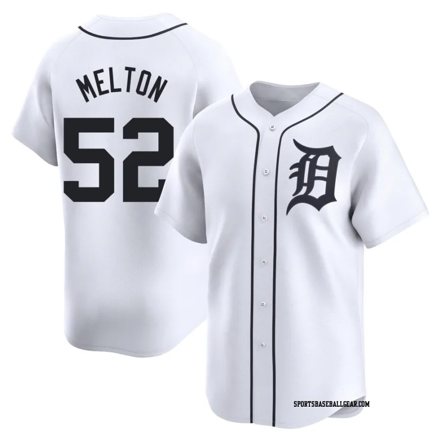 Troy Melton Men's Detroit Tigers White Limited Home Jersey