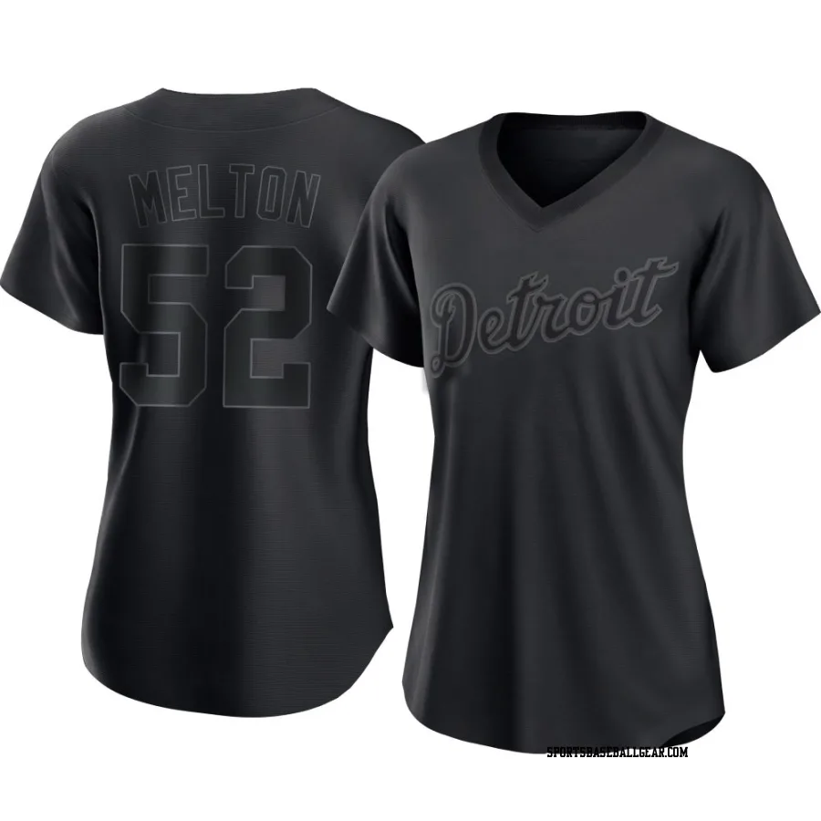 Troy Melton Women's Detroit Tigers Black Authentic Pitch Fashion Jersey