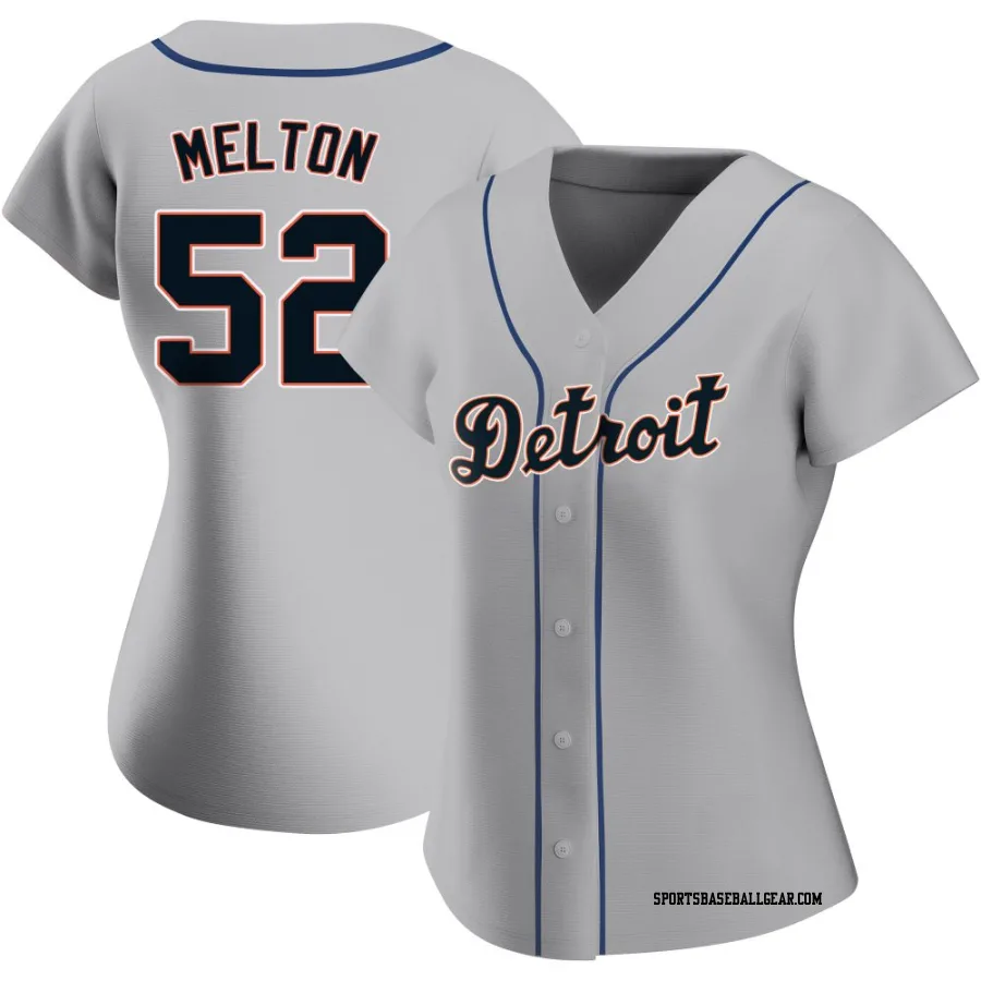 Troy Melton Women's Detroit Tigers Gray Replica Road Jersey