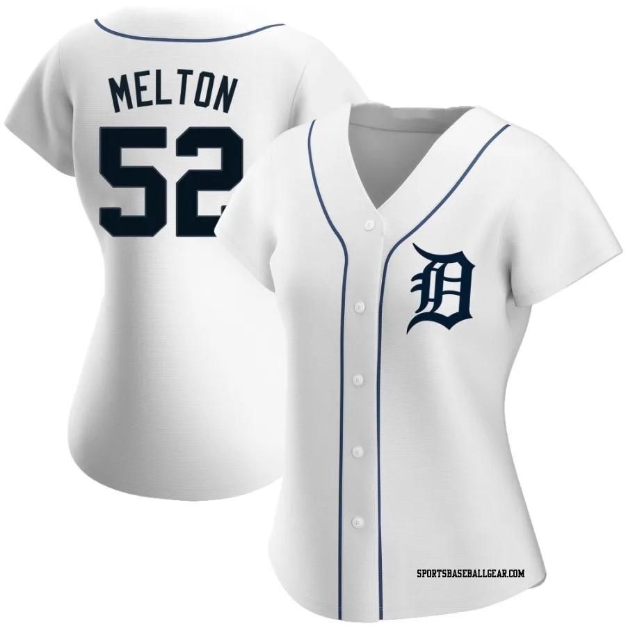 Troy Melton Women's Detroit Tigers White Replica Home Jersey