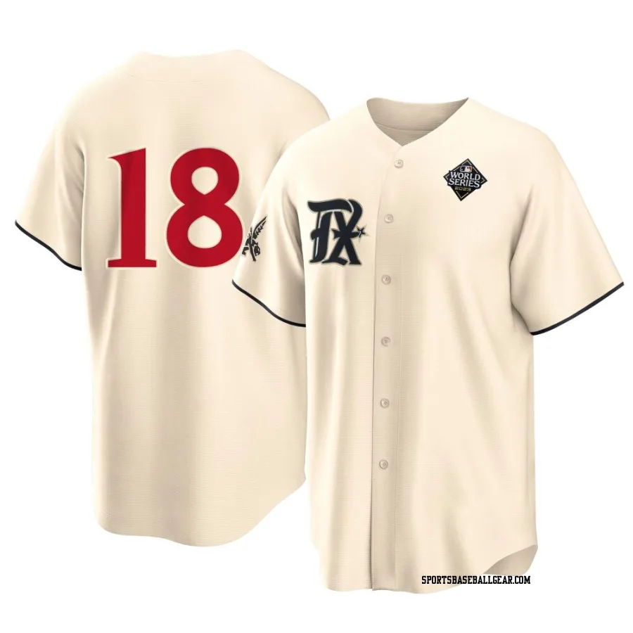 Tucker Barnhart Men's Texas Rangers Cream Replica 2023 City Connect 2023 World Series Jersey