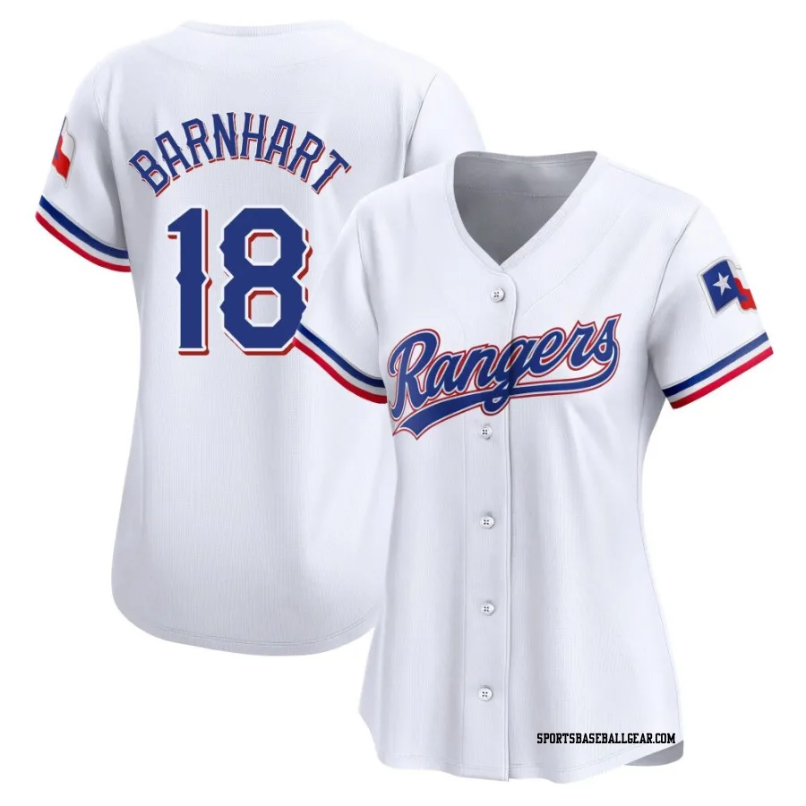 Tucker Barnhart Women's Texas Rangers White Limited Home Jersey