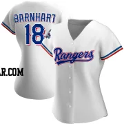 Tucker Barnhart Women's Texas Rangers White Replica Home 2023 World Series Champions Jersey