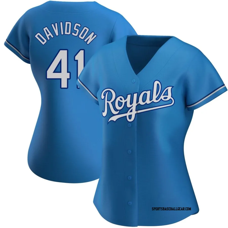 Tucker Davidson Women's Kansas City Royals Light Blue Authentic Alternate Jersey