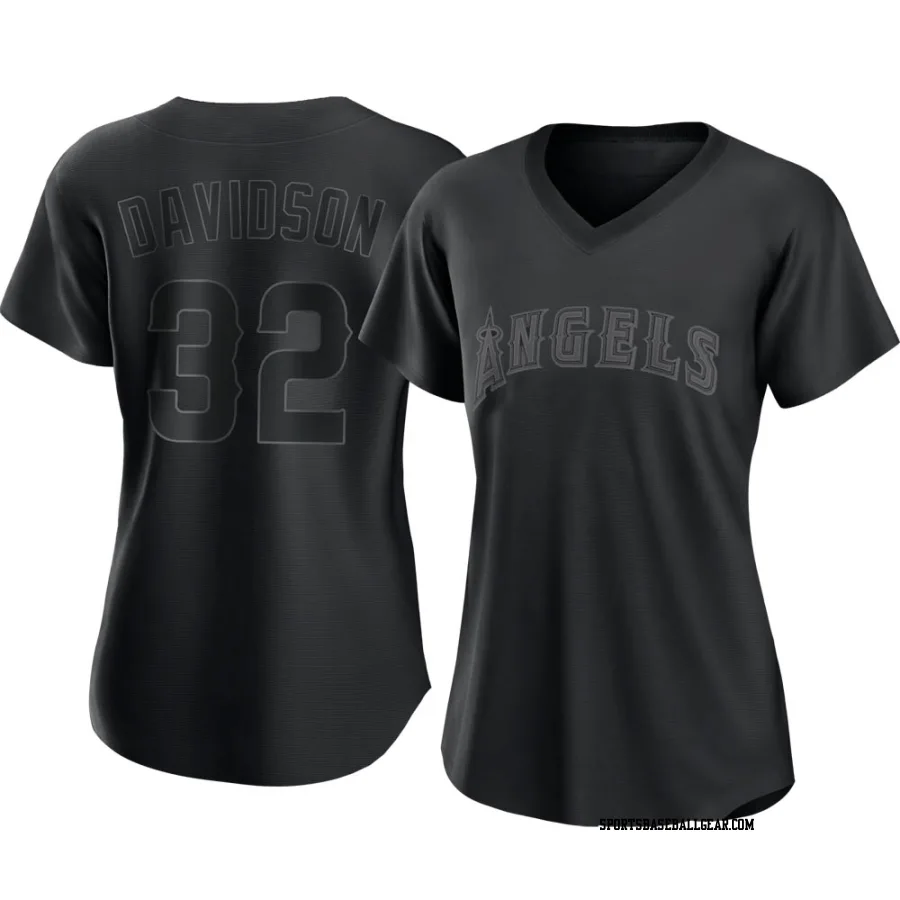Tucker Davidson Women's Los Angeles Angels Black Authentic Pitch Fashion Jersey