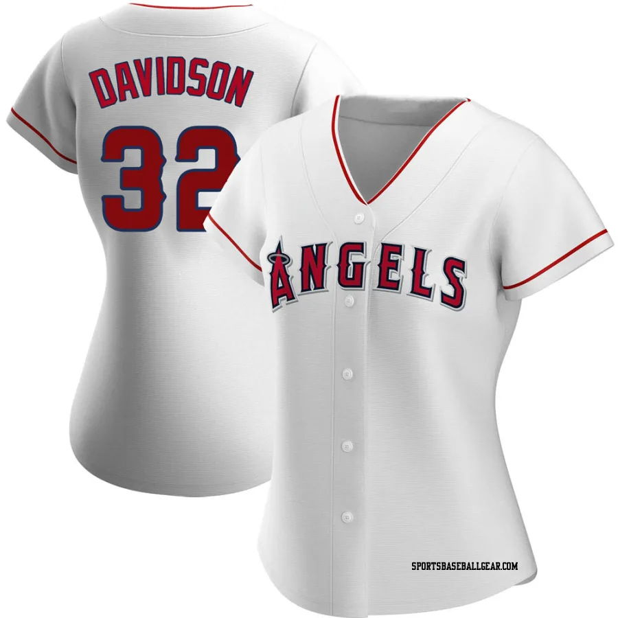 Tucker Davidson Women's Los Angeles Angels White Replica Home Jersey