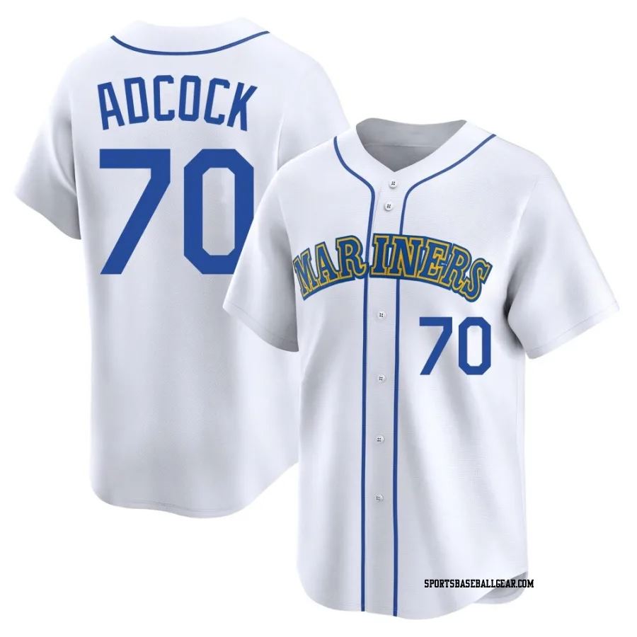 Ty Adcock Men's Seattle Mariners White Limited Throwback Cooperstown Collection Jersey