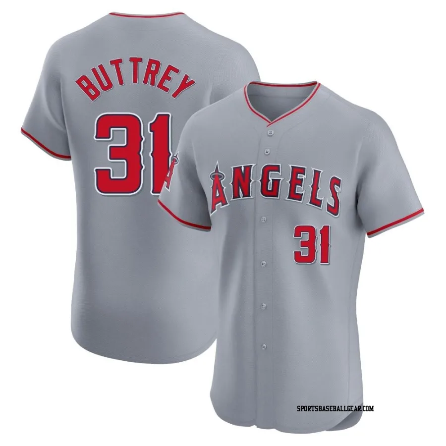 Ty Buttrey Men's Los Angeles Angels Gray Elite Road Jersey