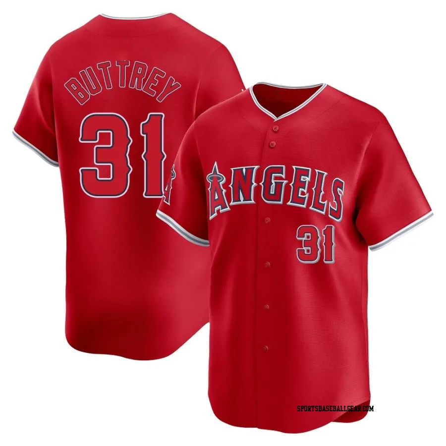 Ty Buttrey Men's Los Angeles Angels Red Limited Alternate Jersey