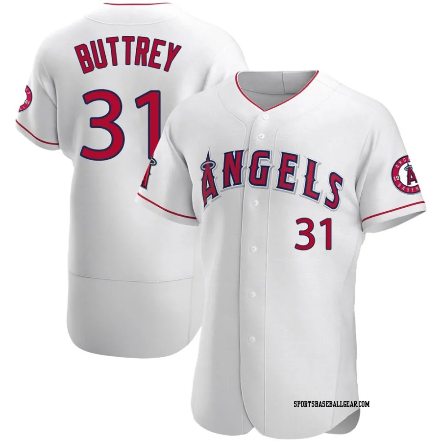 Ty Buttrey Men's Los Angeles Angels White Authentic Jersey