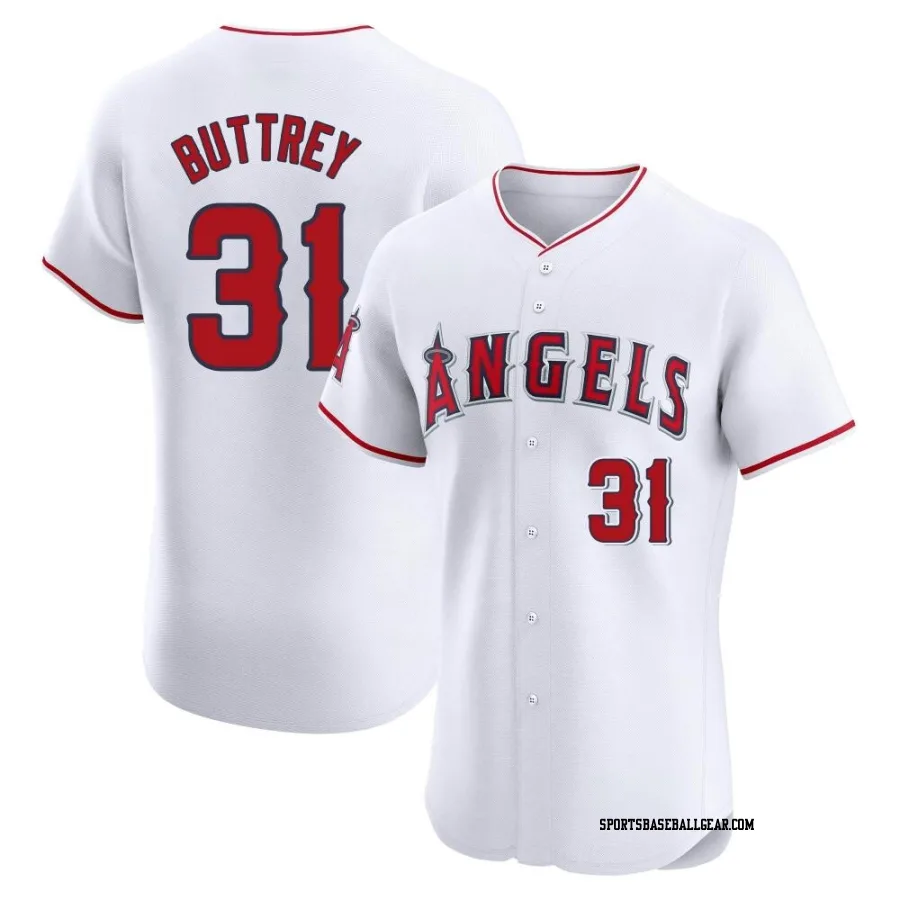 Ty Buttrey Men's Los Angeles Angels White Elite Home Jersey