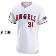 Ty Buttrey Men's Los Angeles Angels White Elite Home Patch Jersey