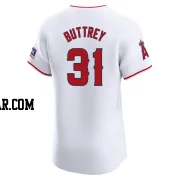 Ty Buttrey Men's Los Angeles Angels White Elite Home Patch Jersey