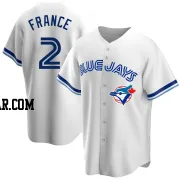 Ty France Men's Toronto Blue Jays White Replica Home Cooperstown Collection Jersey