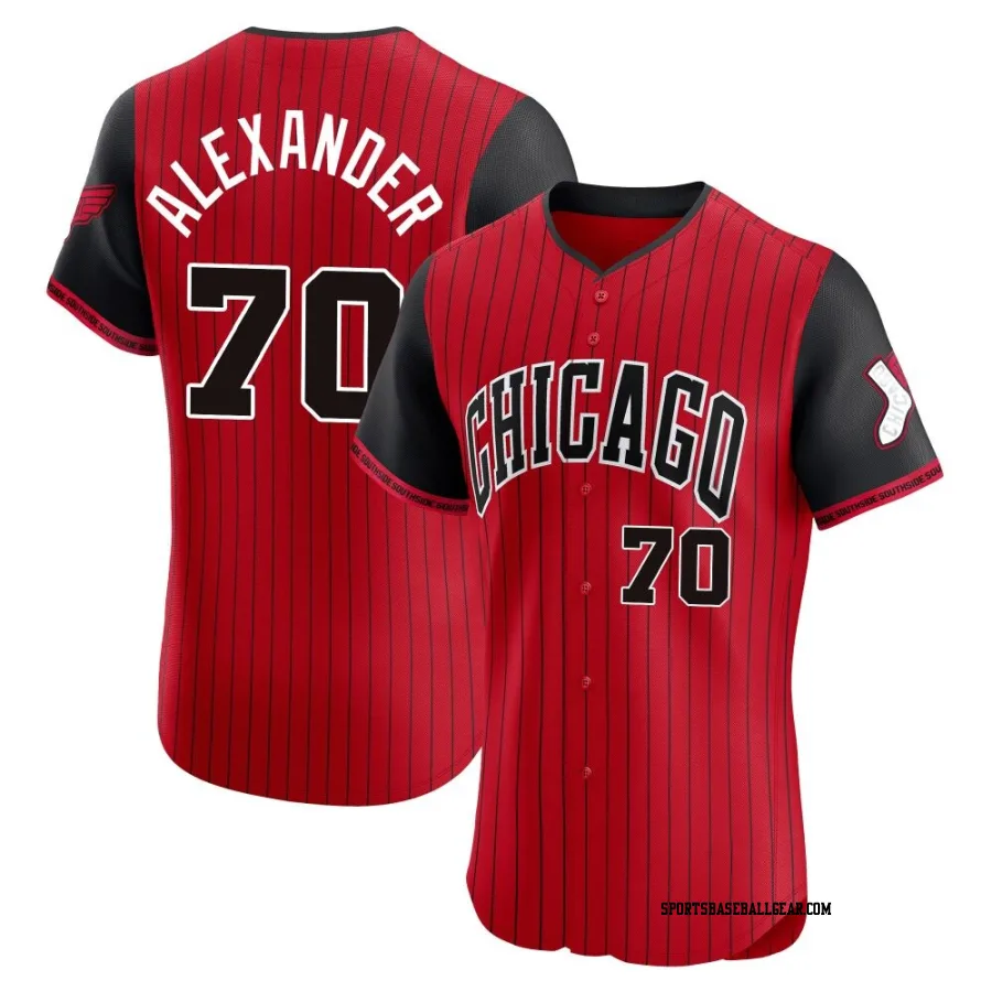 Tyler Alexander Men's Chicago White Sox Red/Black Elite 2025 City Connect Jersey