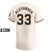Tyler Alexander Men's Milwaukee Brewers Cream Elite Home Jersey