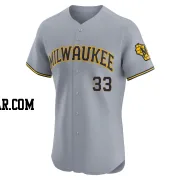 Tyler Alexander Men's Milwaukee Brewers Gray Elite Road Jersey