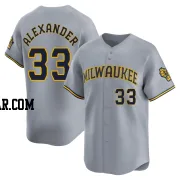 Tyler Alexander Men's Milwaukee Brewers Gray Limited Away Jersey