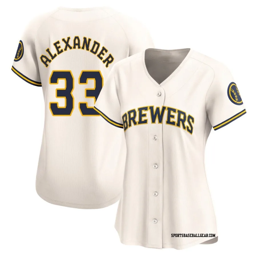 Tyler Alexander Women's Milwaukee Brewers Cream Limited Home Jersey