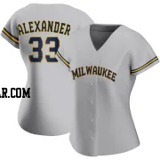 Tyler Alexander Women's Milwaukee Brewers Gray Authentic Road Jersey