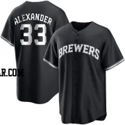 Tyler Alexander Youth Milwaukee Brewers Black/White Replica Jersey