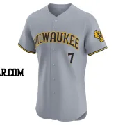 Tyler Black Men's Milwaukee Brewers Gray Elite Road Jersey