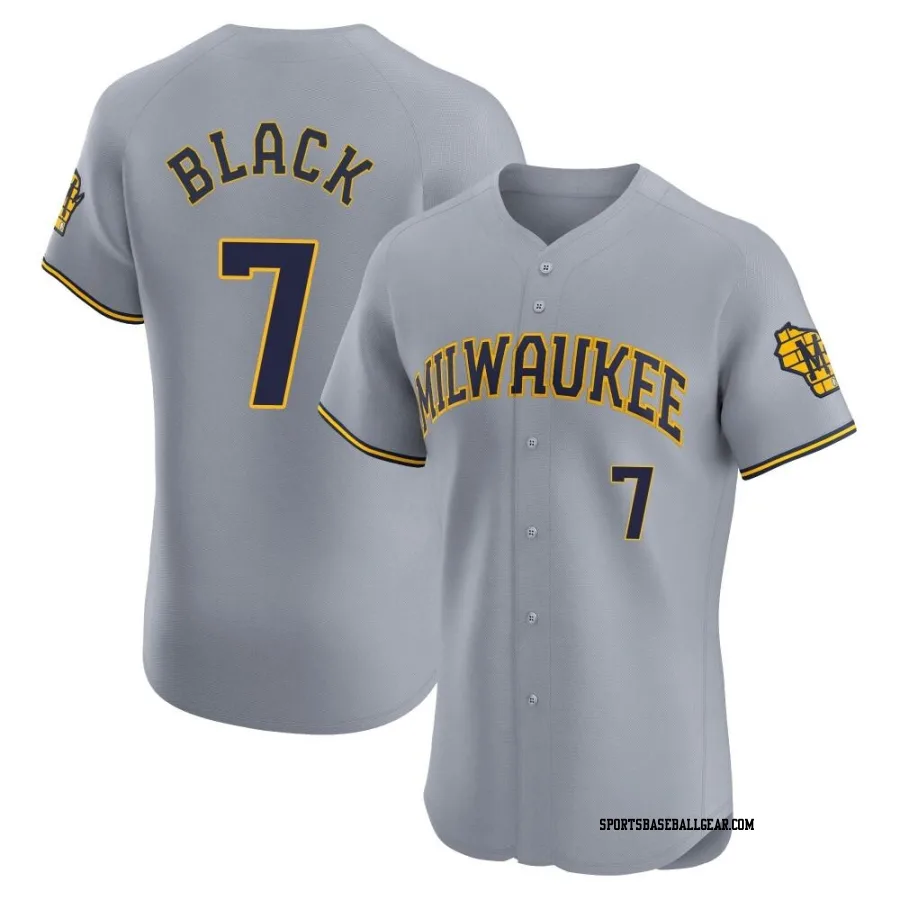 Tyler Black Men's Milwaukee Brewers Gray Elite Road Jersey