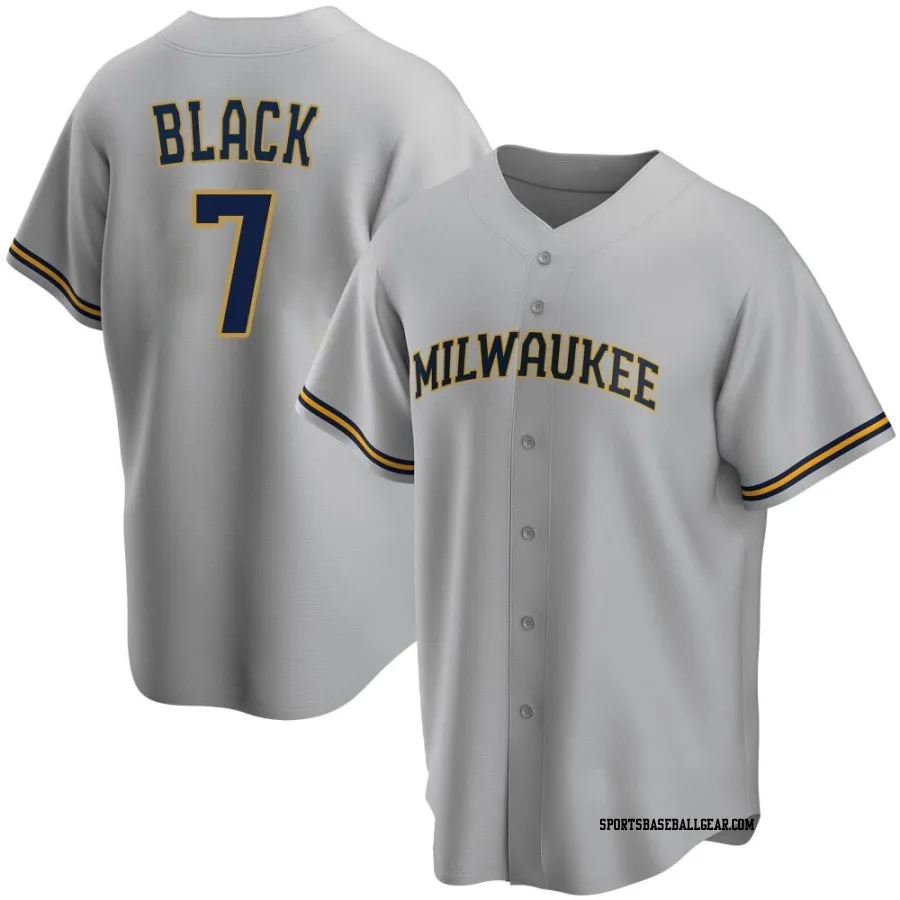 Tyler Black Men's Milwaukee Brewers Gray Replica Road Jersey