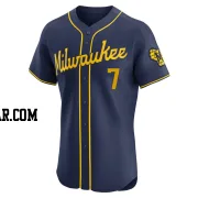 Tyler Black Men's Milwaukee Brewers Navy Elite Alternate Jersey