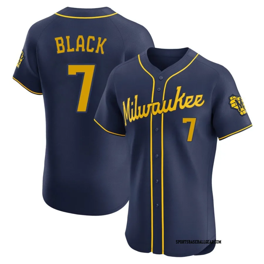 Tyler Black Men's Milwaukee Brewers Navy Elite Alternate Jersey