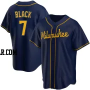 Tyler Black Youth Milwaukee Brewers Navy Replica Alternate Jersey