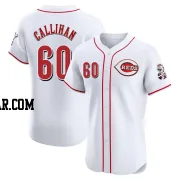Tyler Callihan Men's Cincinnati Reds White Elite Home Patch Jersey