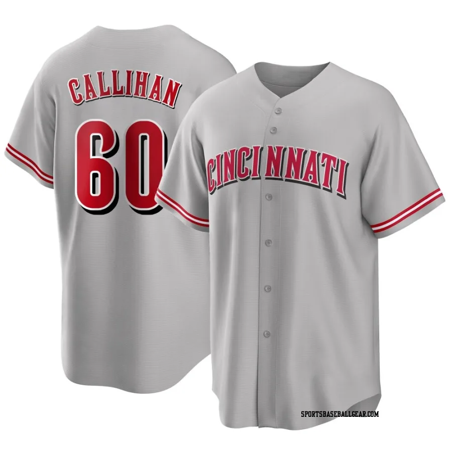 Tyler Callihan Youth Cincinnati Reds Gray Replica Road Jersey