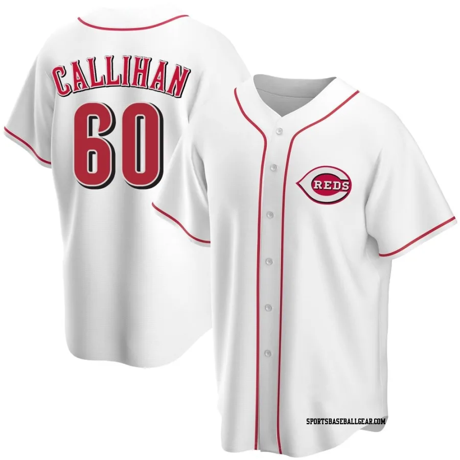 Tyler Callihan Youth Cincinnati Reds White Replica Home Jersey