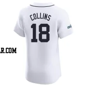 Tyler Collins Men's Detroit Tigers White Elite Home Patch Jersey