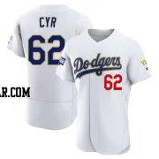 Tyler Cyr Men's Los Angeles Dodgers White/Gold Authentic 2021 Gold Program Player Jersey