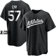 Tyler Cyr Men's Oakland Athletics Black/White Replica Jersey