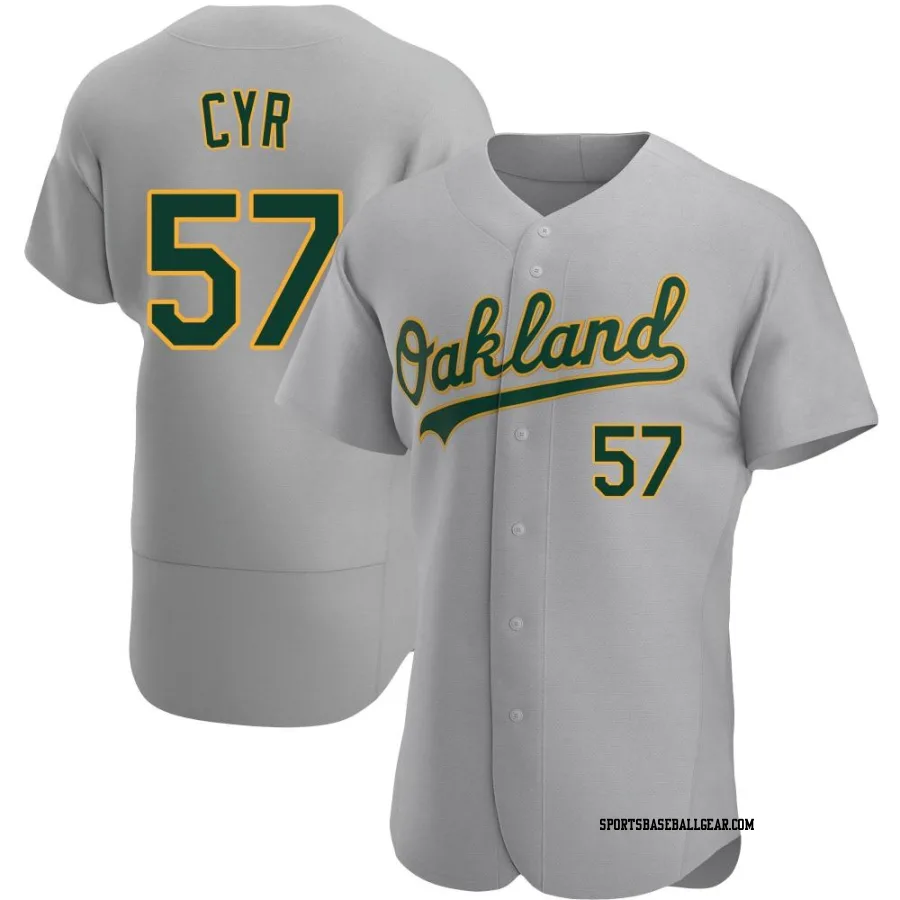 Tyler Cyr Men's Oakland Athletics Gray Authentic Road Jersey
