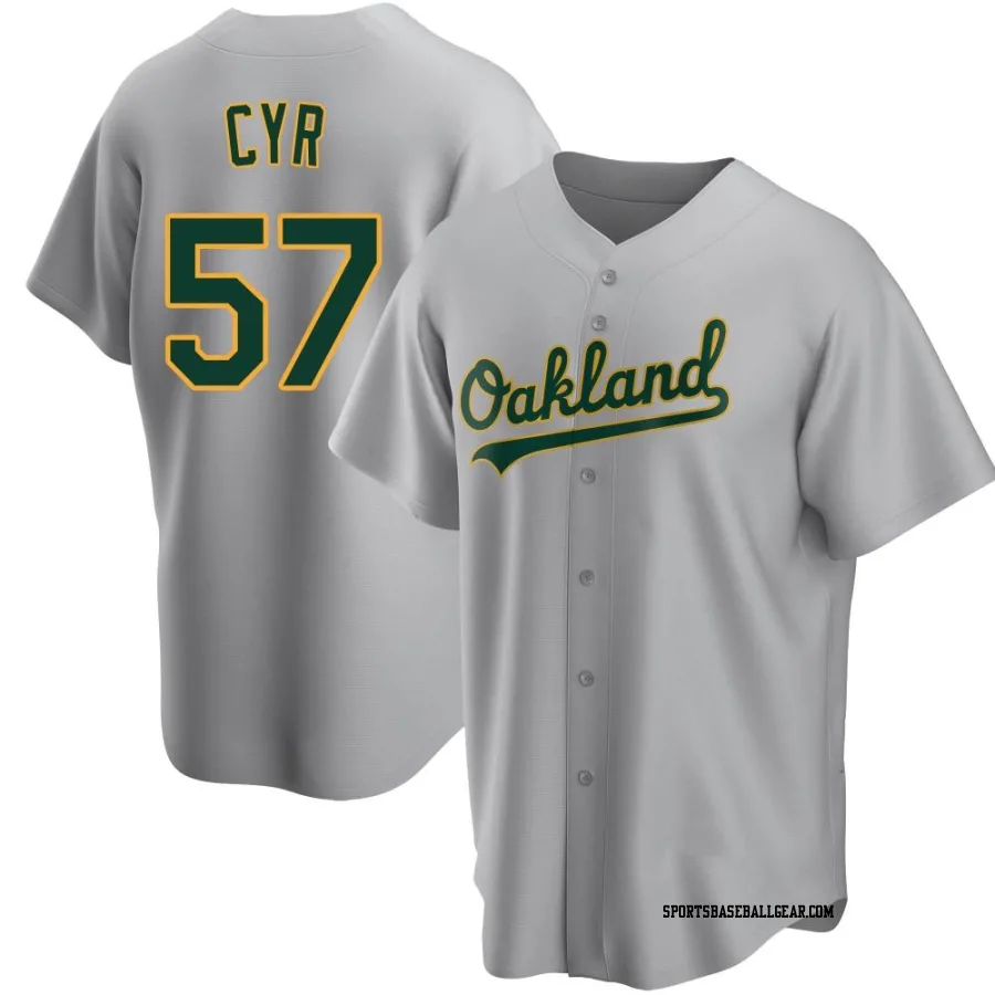 Tyler Cyr Men's Oakland Athletics Gray Replica Road Jersey