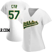 Tyler Cyr Women's Oakland Athletics White Authentic Home Jersey