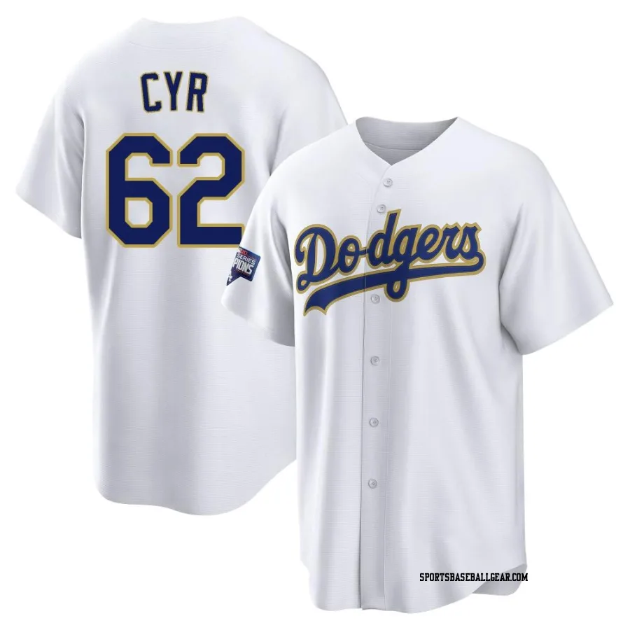 Tyler Cyr Youth Los Angeles Dodgers White/Gold Replica 2021 Gold Program Player Jersey