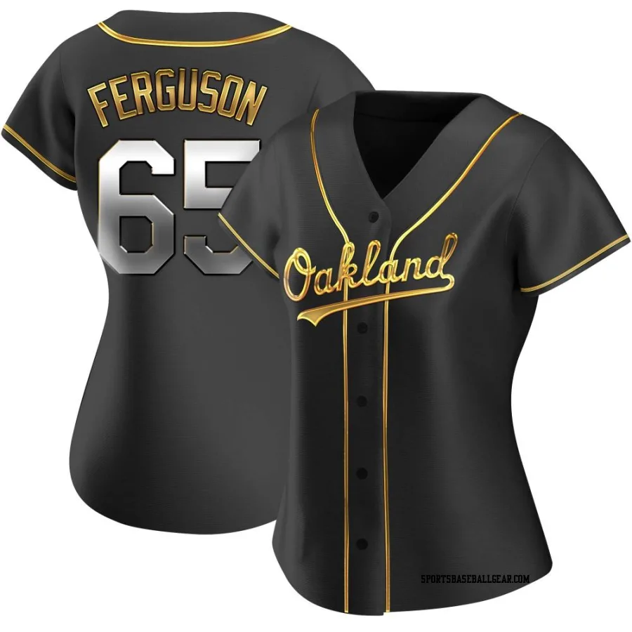 Tyler Ferguson Women's Oakland Athletics Black Golden Replica Alternate Jersey
