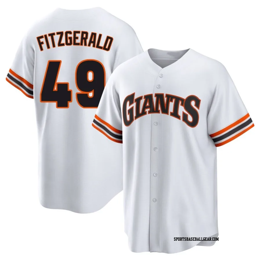 Tyler Fitzgerald Youth San Francisco Giants White Limited Throwback Cooperstown Collection Jersey