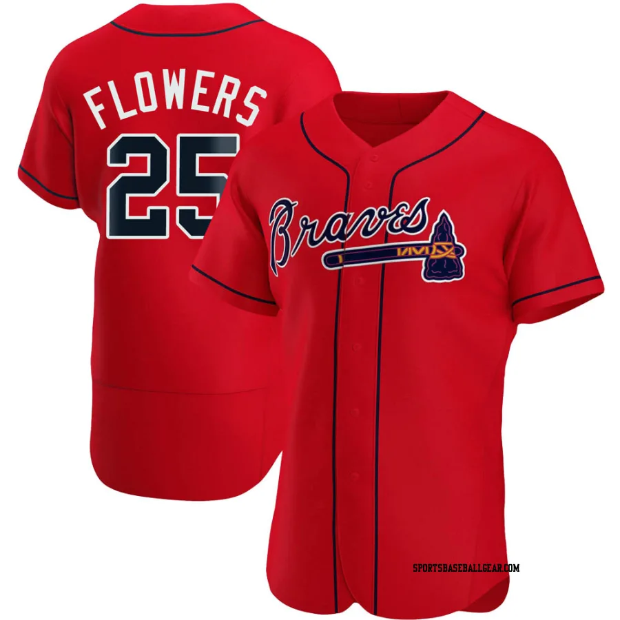 Tyler Flowers Men's Atlanta Braves Red Authentic Alternate Jersey