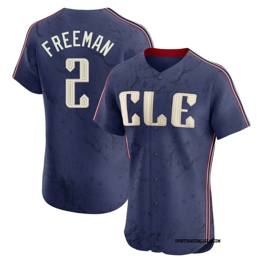 Tyler Freeman Men's Cleveland Guardians Navy Elite 2024 City Connect Jersey