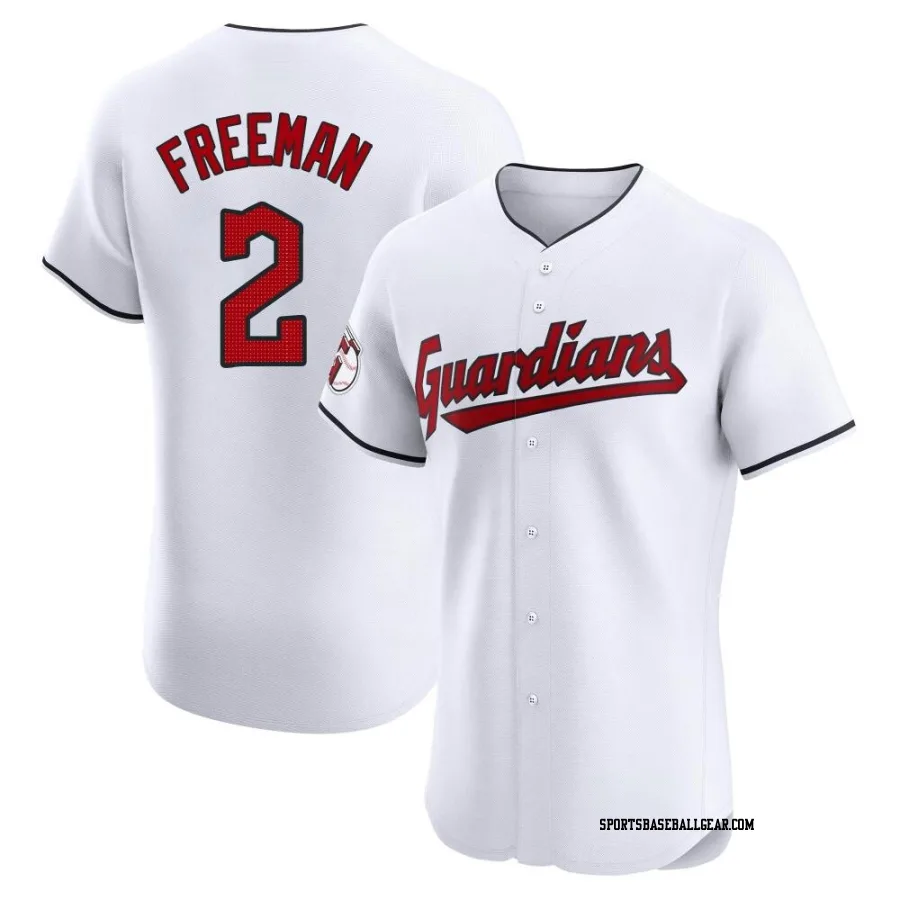 Tyler Freeman Men's Cleveland Guardians White Elite Home Jersey